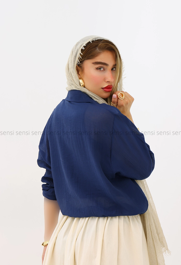 شومیز شیشه ای کمر گت باکسی کد1005978